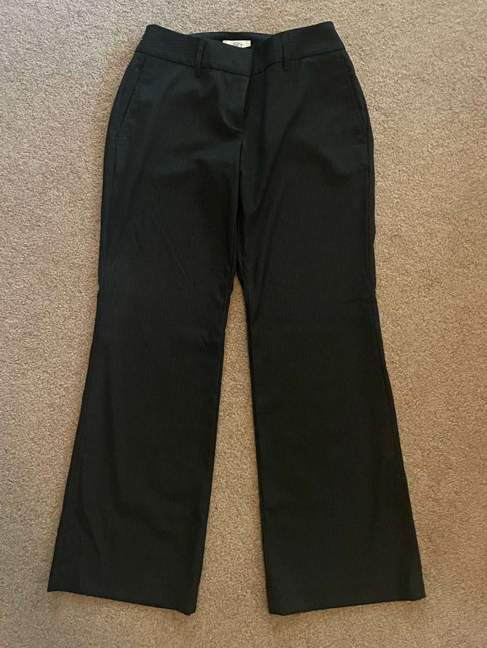 Ann Taylor Loft black Julie pinstripe 4P trouser